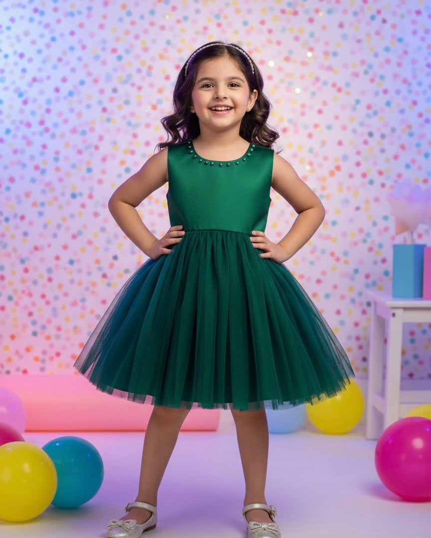 Baby Girls Big Bow Decor Mesh Patchwork Sleeveless Dress (9 Colours)