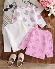 Pack of 3 Baby Girl Unisex Rabbit Graphic Full Sleeves Shirts