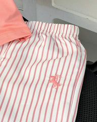 Infant Girls Pink Summer T-Shirt & Striped Pants
