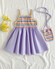 Purple Floral Cami Dress with Matching Crossbody Bag