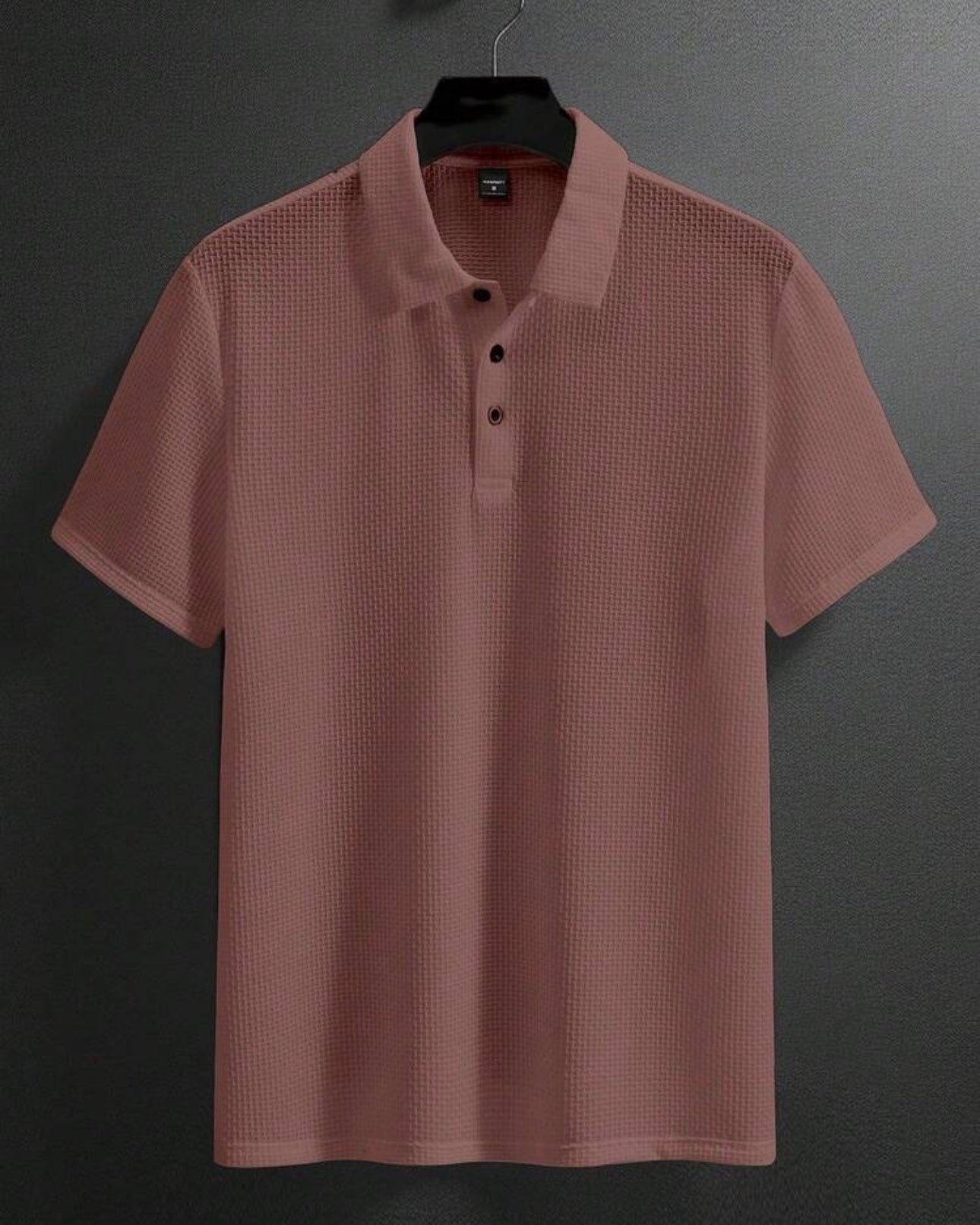Men’s Rust Colour Half Sleeve Casual  Textured Polo Shirt – Summer