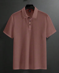 Men’s Rust Colour Half Sleeve Casual  Textured Polo Shirt – Summer