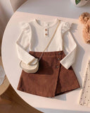 Baby Girl Lace Top & Corduroy Shorts
