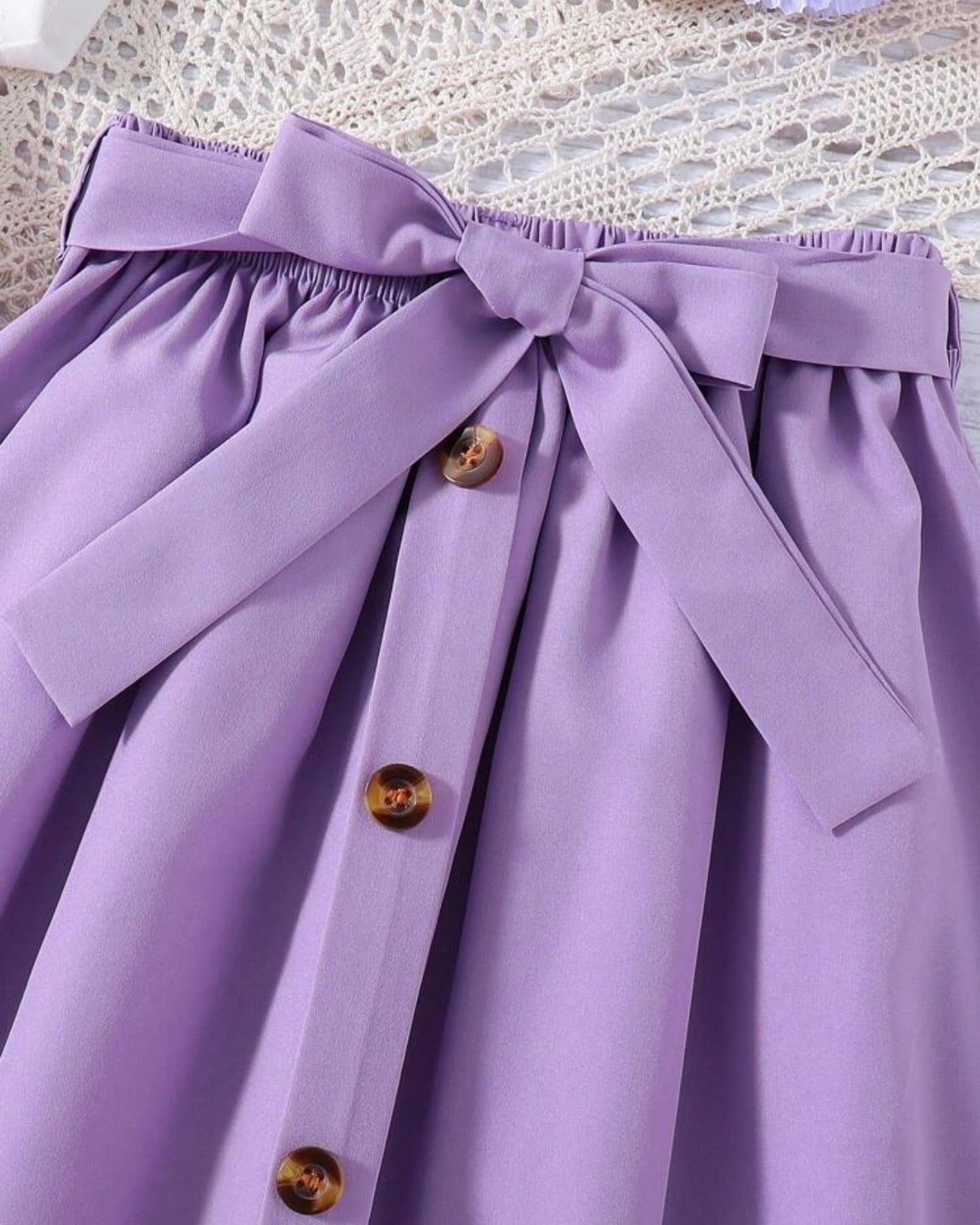 Butterfly Pattern Printed Short Sleeve T-Shirt And Elastic Waist Skirt