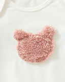 Baby Girl 3pcs Fleece Vest Set With Cute Embroidered Bear
