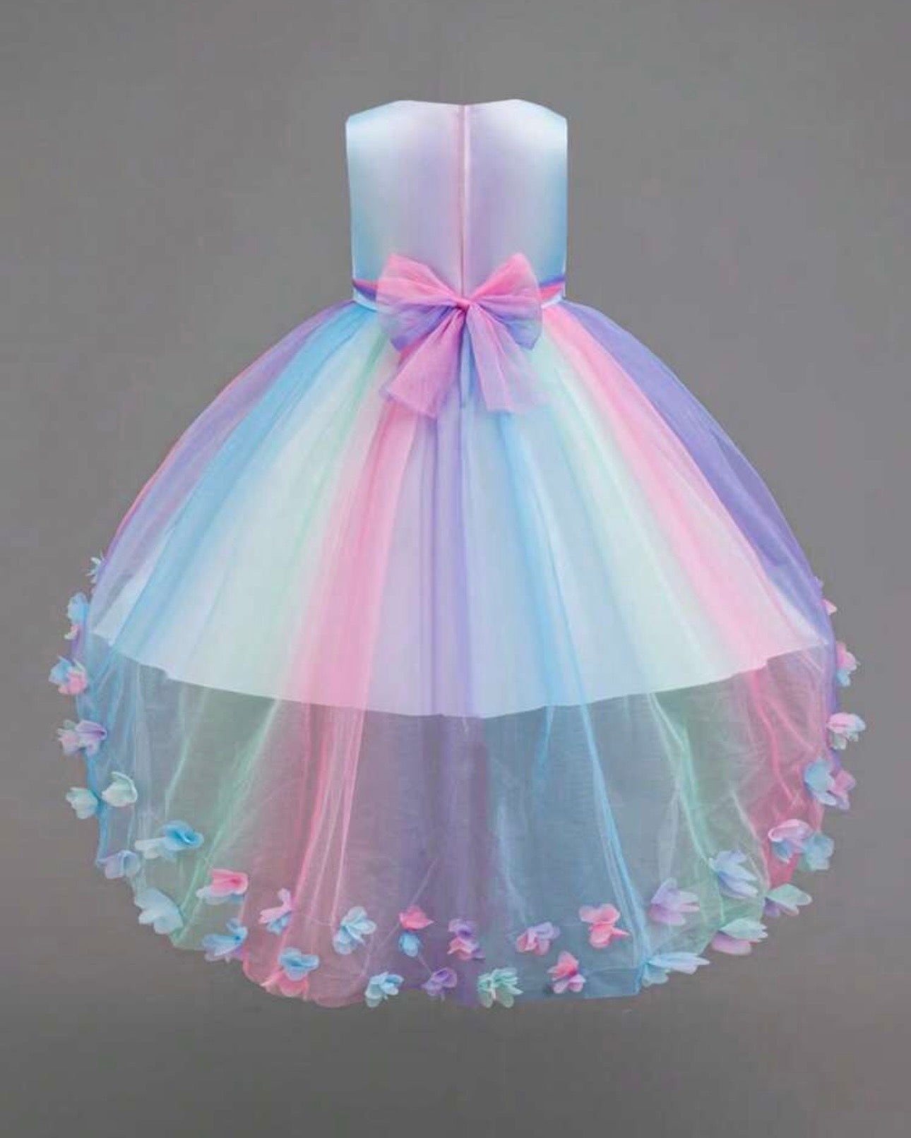 Girls Rainbow Tulle Princess Dress