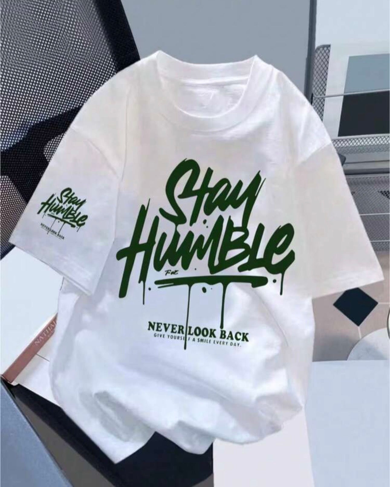Boys’ Stay Humble Printed White T-Shirt