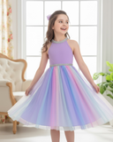Tween Girls’ Ombre Mesh Splice Halter Neck Princess Dress