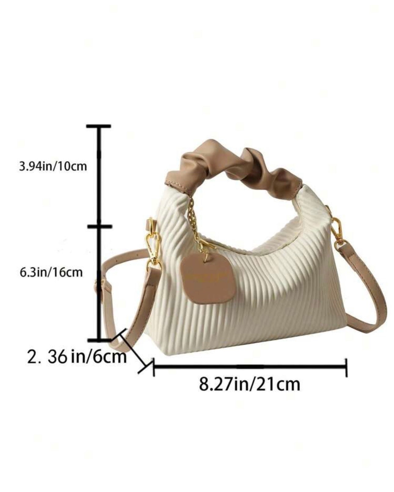 Pleated Weaving Color Block Handbag – Stylish PU Leather Shoulder & Crossbody Bag