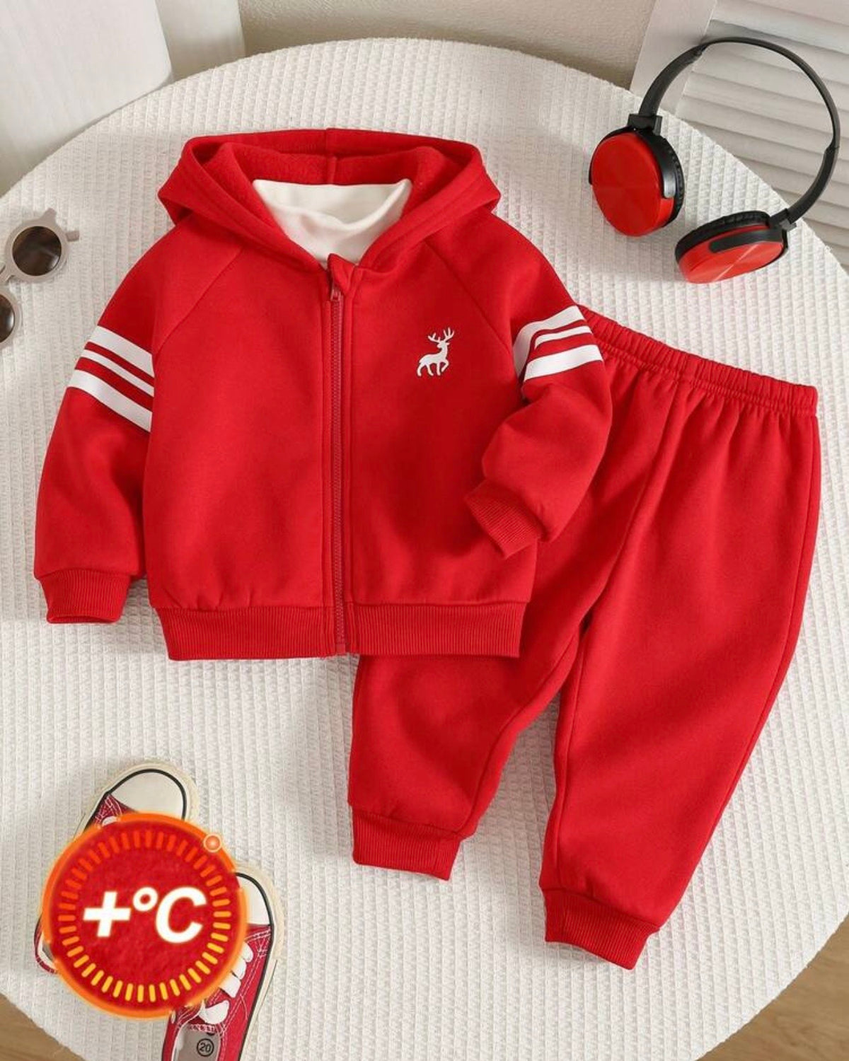 Baby Boy Res Bear Print Winter 2-Piece Set