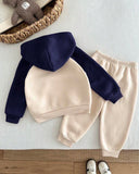 Baby Boy Beige & Blue Bear Print Winter 2-Piece Set