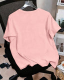 Girls’ Pink Duck Print Short Sleeve T-Shirt