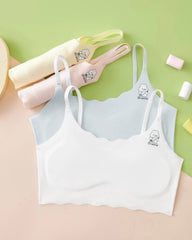 5-Piece Girls’ Colorful Sports Bra Set – Ice Silk Comfort for Everyday Wear