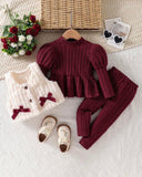 Baby Girls Red Dress, Vest Jacket & Pants 3-Piece Outfit Set