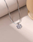 Silver Four-Leaf Clover Pendant Necklace