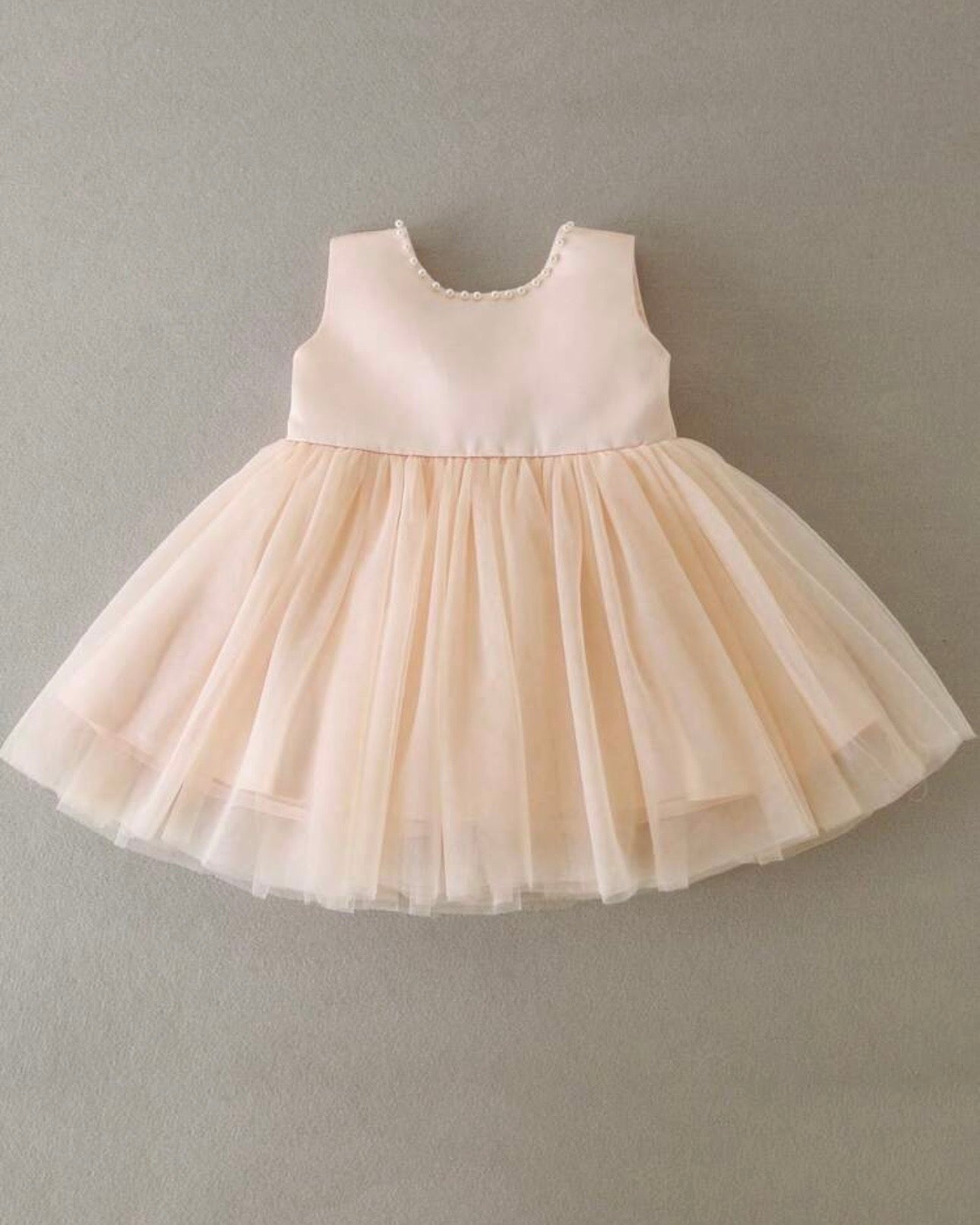 Baby Girls Big Bow Decor Mesh Patchwork Sleeveless Dress (9 Colours)