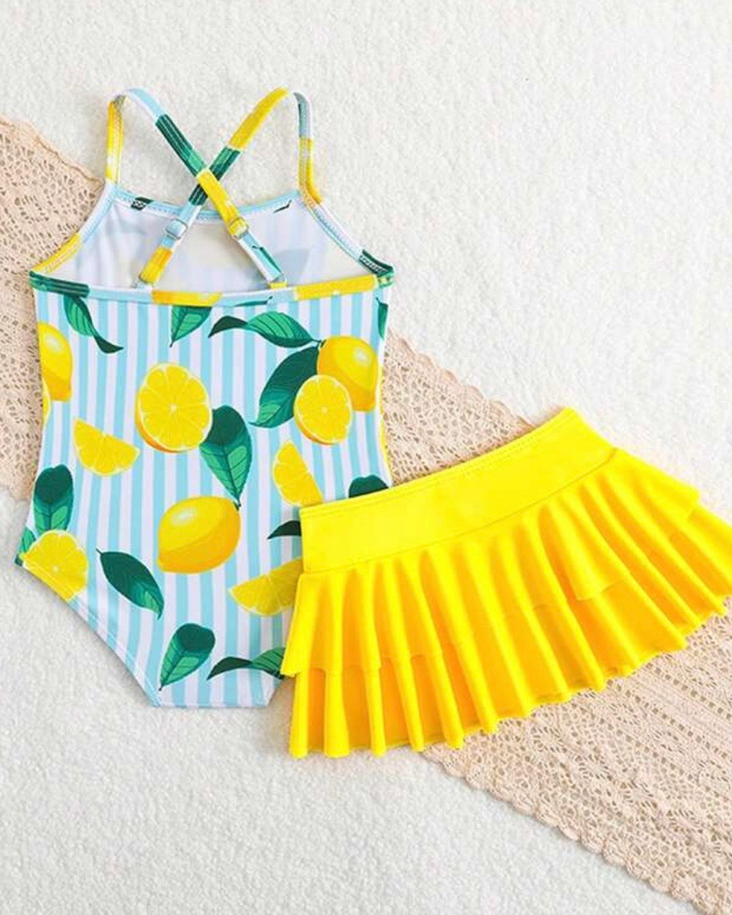 Baby Girl Lemon Print Swimwear - 2pc set