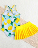 Baby Girl Lemon Print Swimwear - 2pc set