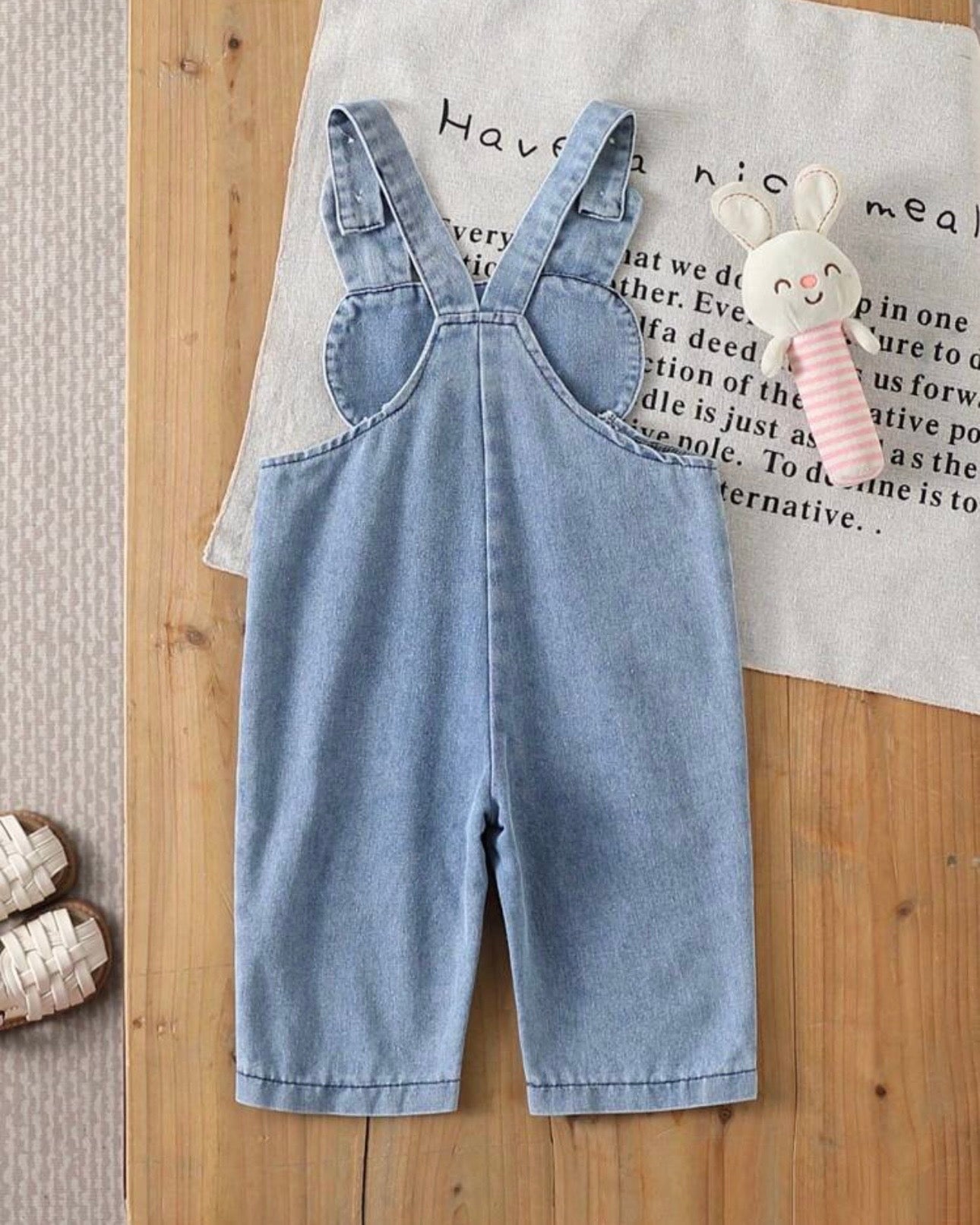 Baby Girl Embroidered Denim Jumpsuit