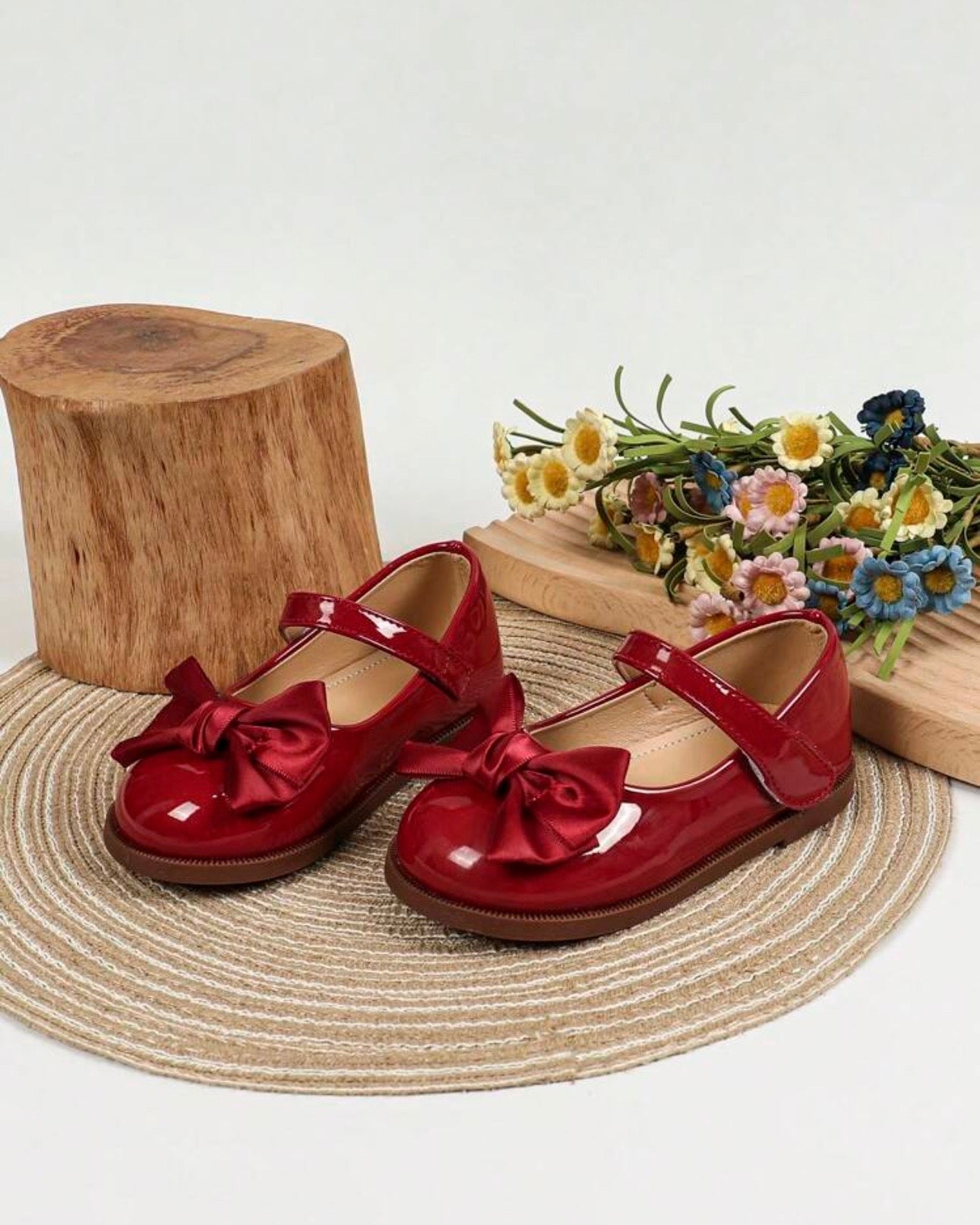 Premium Red Girls Bow Sandals