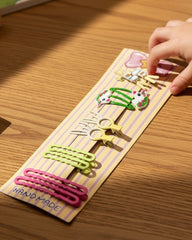 Multicolor Metal Snap Hair Clips Set (10pcs)