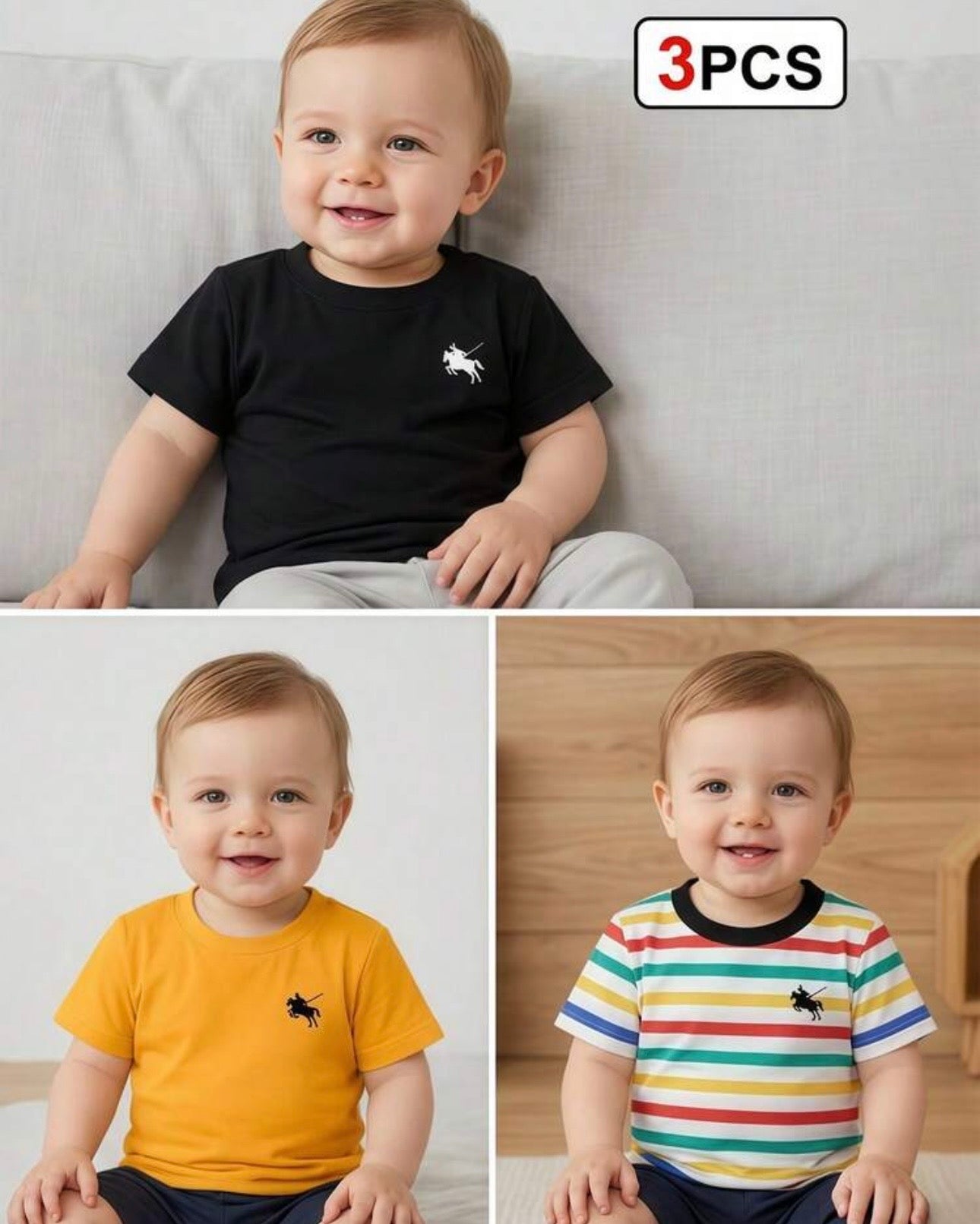 Baby Boys 3-Pack Printed Shirts – Casual Summer Set