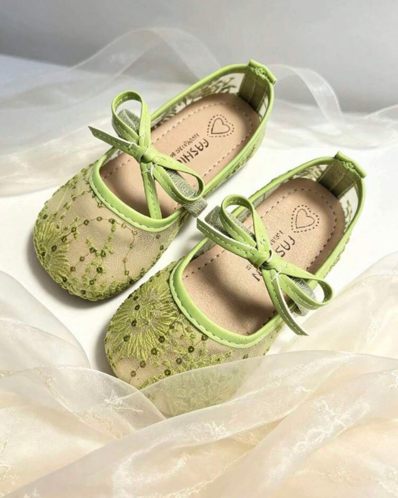 Green Lace Princess Shoes