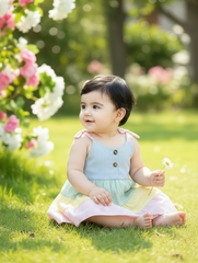 Baby Girl Striped Ruffle Hem Cami Dress