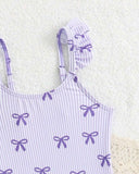 Baby Girls’ Bow Print One-Piece Swimsuit