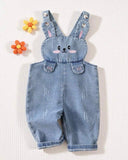 Baby Girl Embroidered Denim Jumpsuit