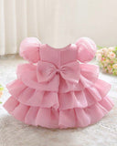 Baby Girls Puff Sleeve Floral Organza Dress