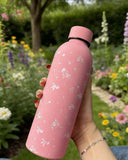 500ml Pink Rose Floral Insulated Stainless Steel Water Bottle