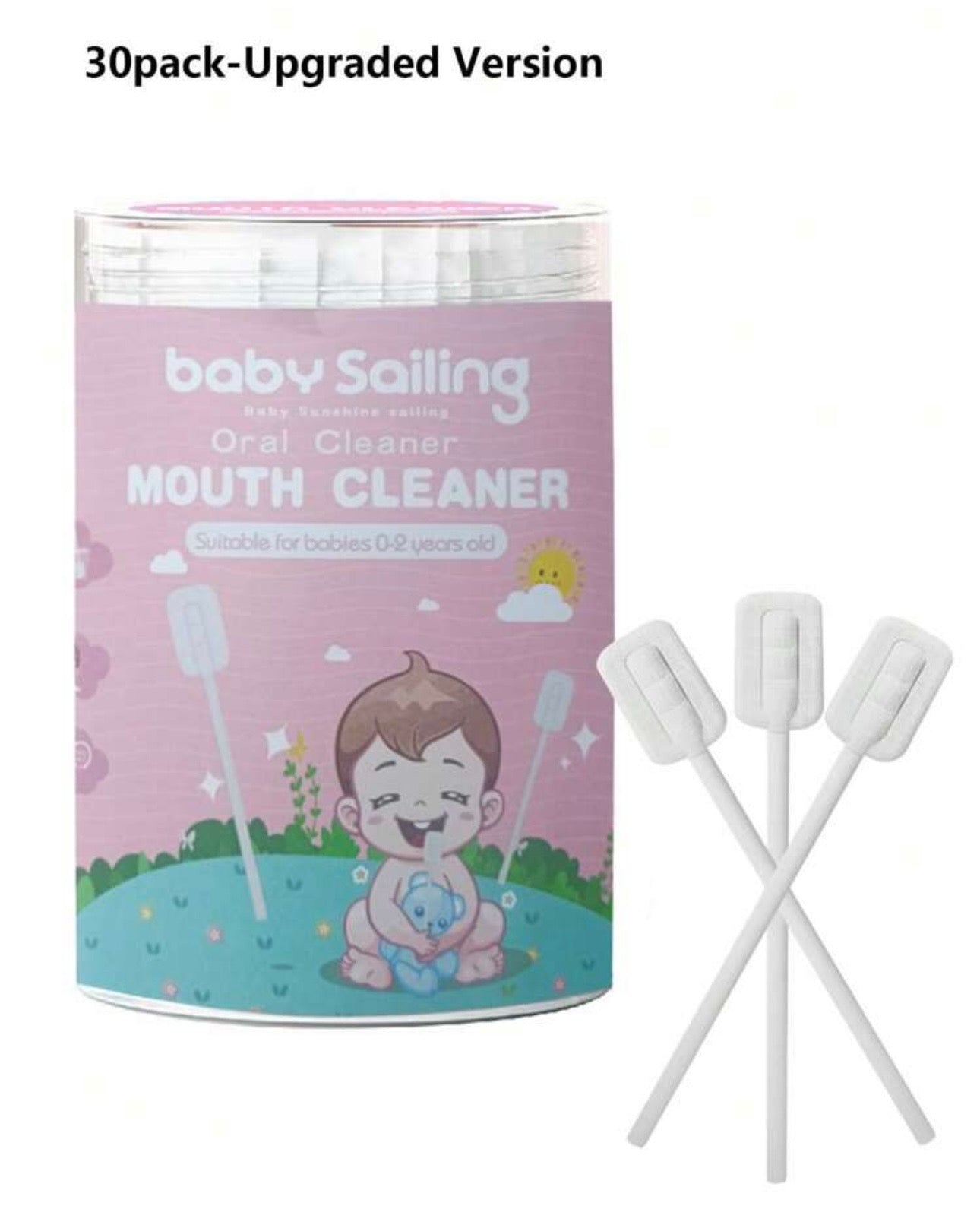30pcs Disposable Newborn Baby Oral Care Cleaners – Individually Wrapped Gum-Free Gauze Wavy Brush