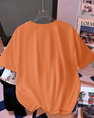 Women’s Orange Beaded T-Shirt