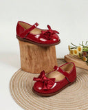 Premium Red Girls Bow Sandals