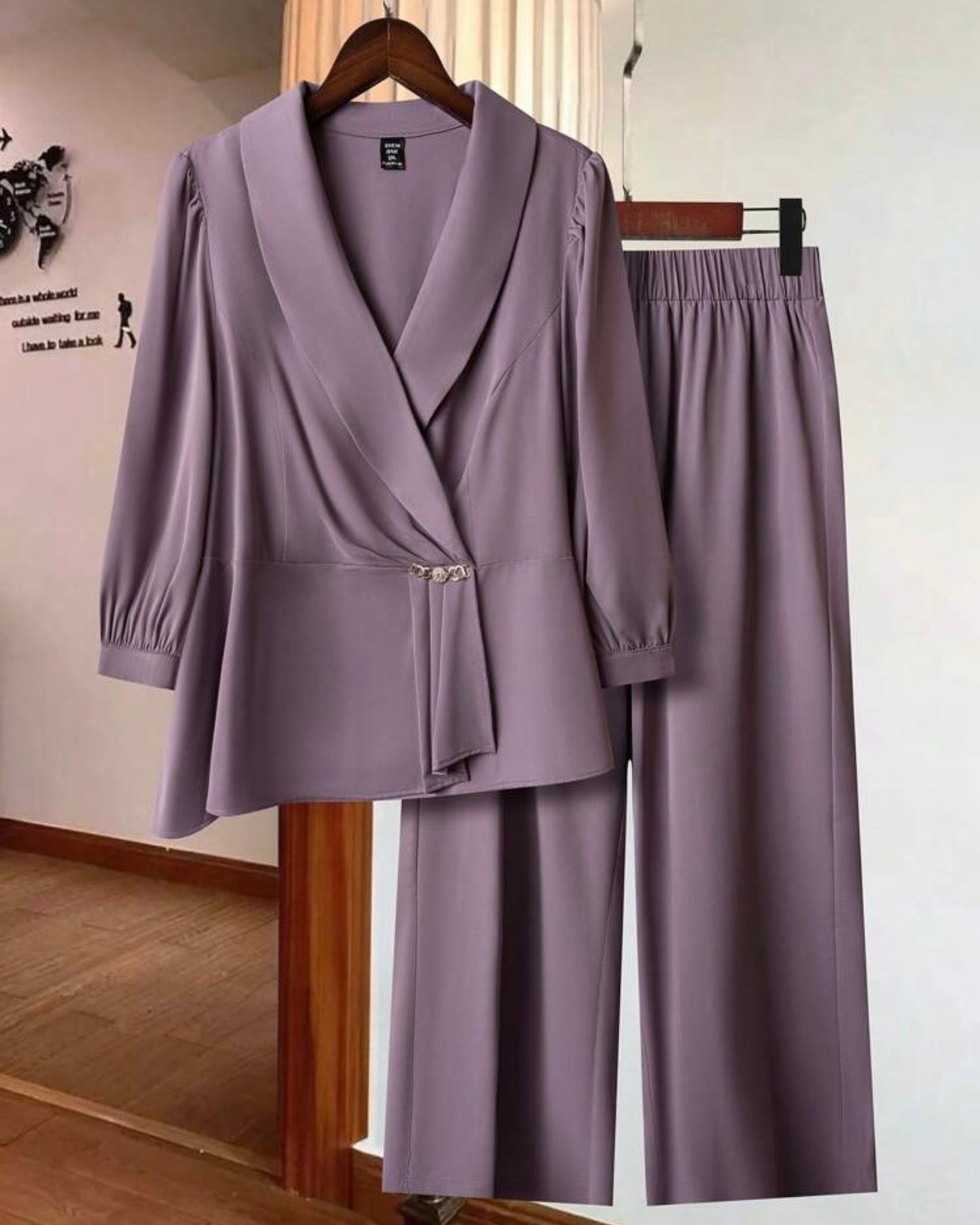 Women Purple Plus Size Co-Ord Set