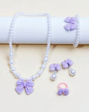 5pcs Girls Cute Purple Bow Jewelry Set for Kids