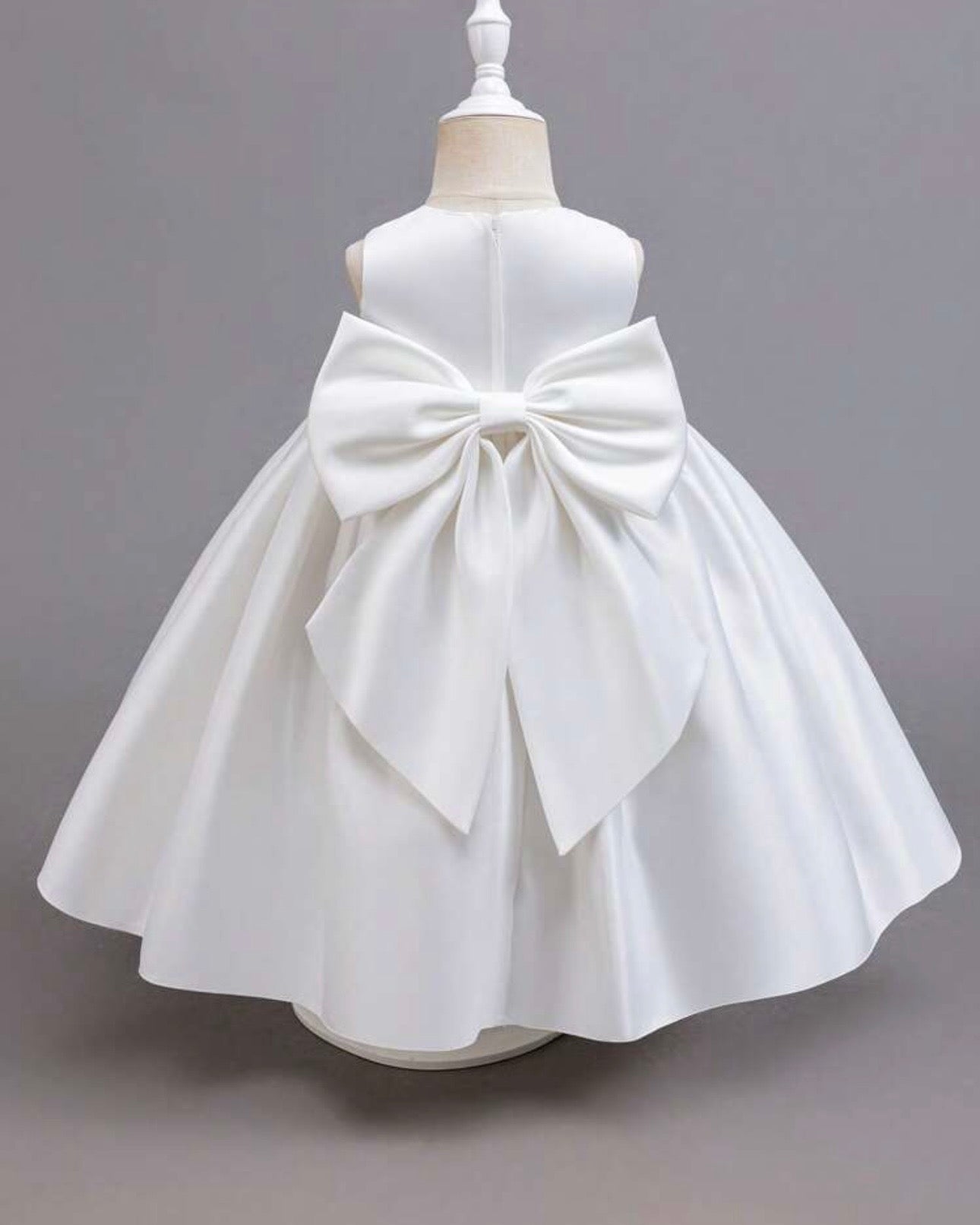 White Rose Bow Princess Dress