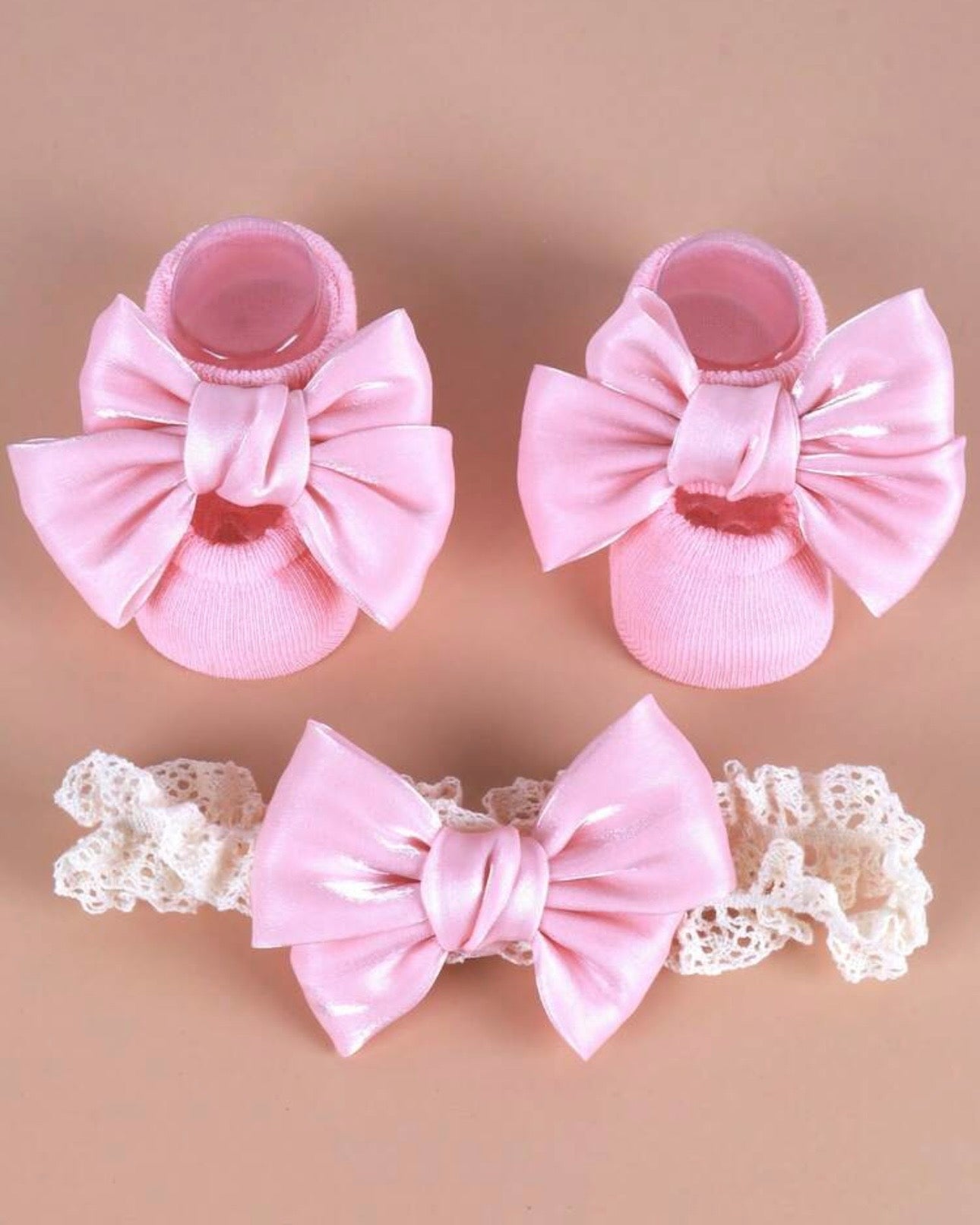 3pcs/Set Newborn Korean Style Baby Socks & Headbands Set
