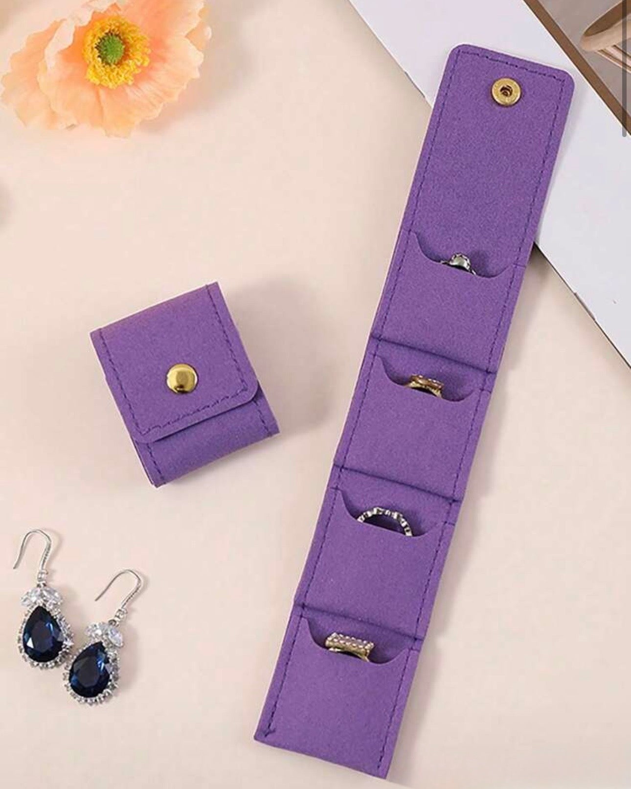 Cute Foldable Jewellery Storage (Beige, Grey, Black, Purple, Pink, Brown)