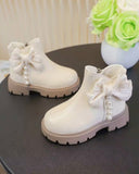 Cream White Princess Boots for Girls