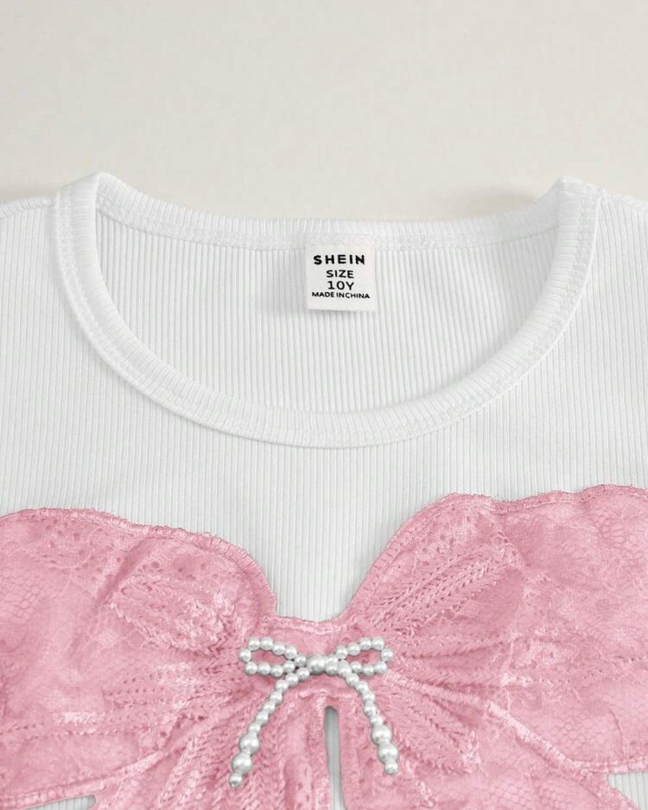 Tween Girls Pink Graphic Tee & Bow Pants Set