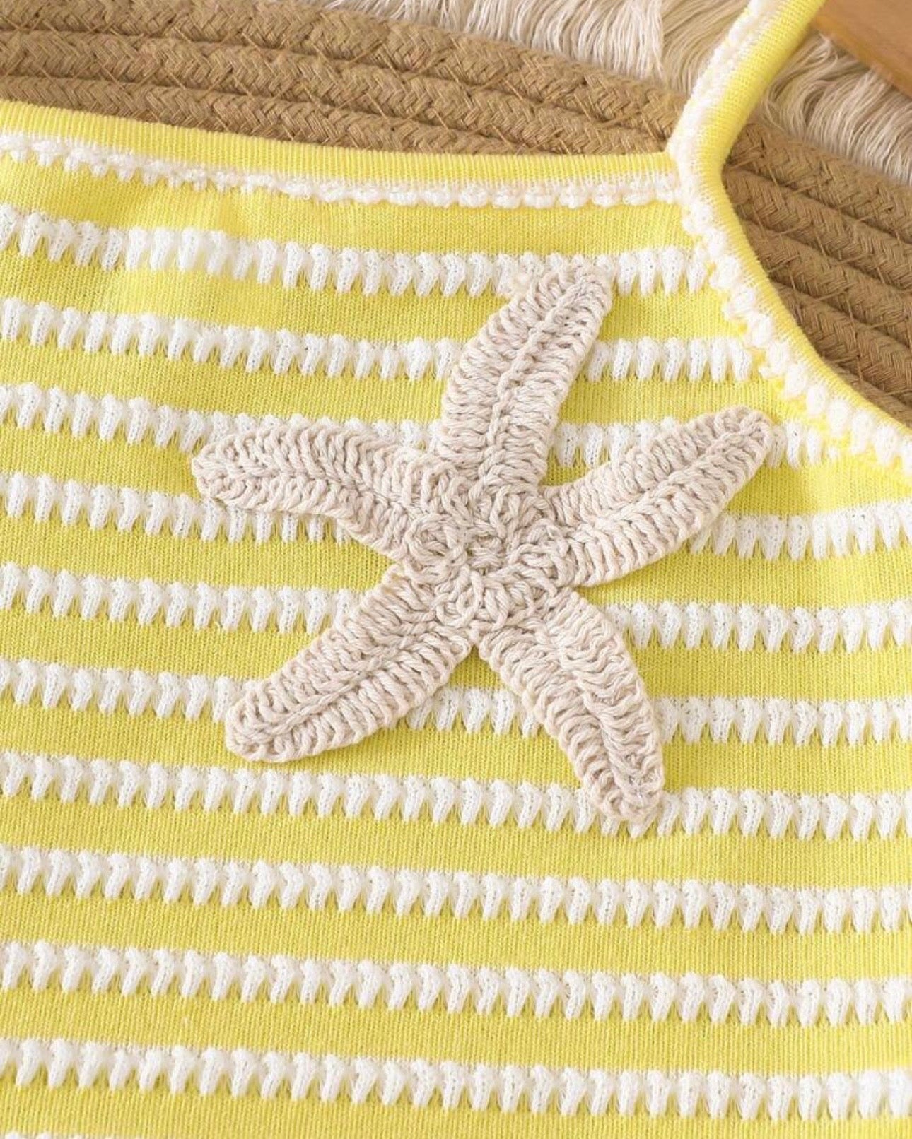 Girls 2pc Summer Outfit Set – Starfish Camisole Top & Skirt