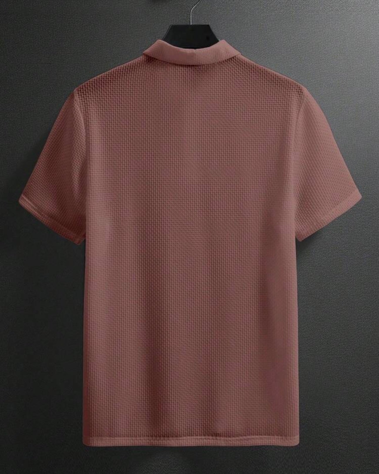 Men’s Rust Colour Half Sleeve Casual  Textured Polo Shirt – Summer