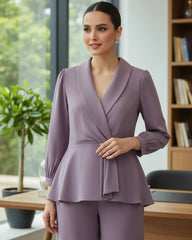 Women Purple Plus Size Co-Ord Set