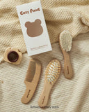 3-Piece Baby Grooming & Care Set – Wooden Wool Brush & Comb