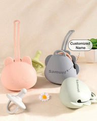 Custom Silicone Pacifier Storage Box – Pacifier Holder with Strap (Portable & Anti-Loss)