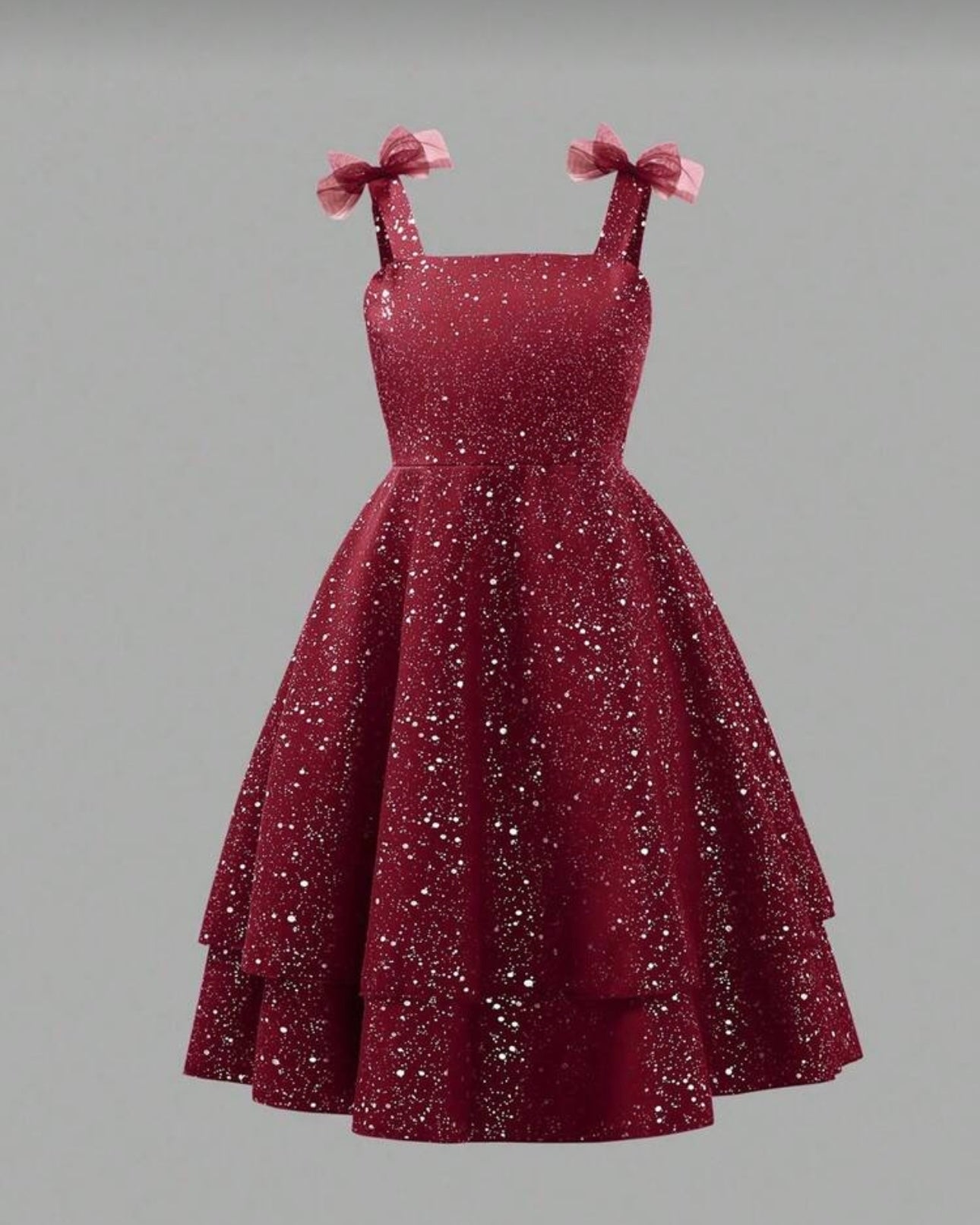 Girls bow knot Decor A-Line Flounce Mesh Slip Dress