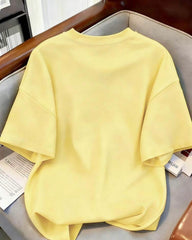 Women's Floral & Bee Embroidery Round Neck Short Sleeve Casual T-Shirt