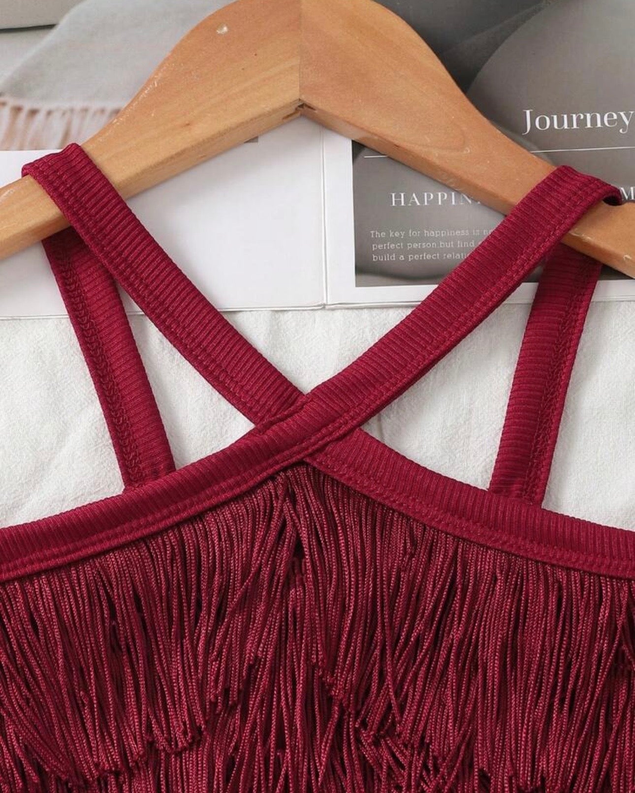 Girls Multi-Layer Tassel Halter Neck Summer Top